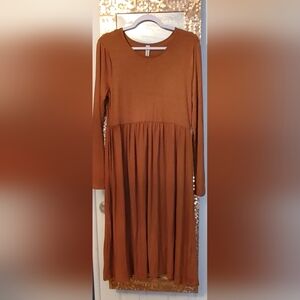 Zenana Empire Waist Long Sleeve Dress